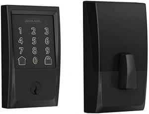 An electronic keypad doorlock.
